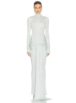 Helsa Slinky Jersey Sarong Maxi Dress Mint Green Size XS / AU 6 for rent on The Volte - image 1