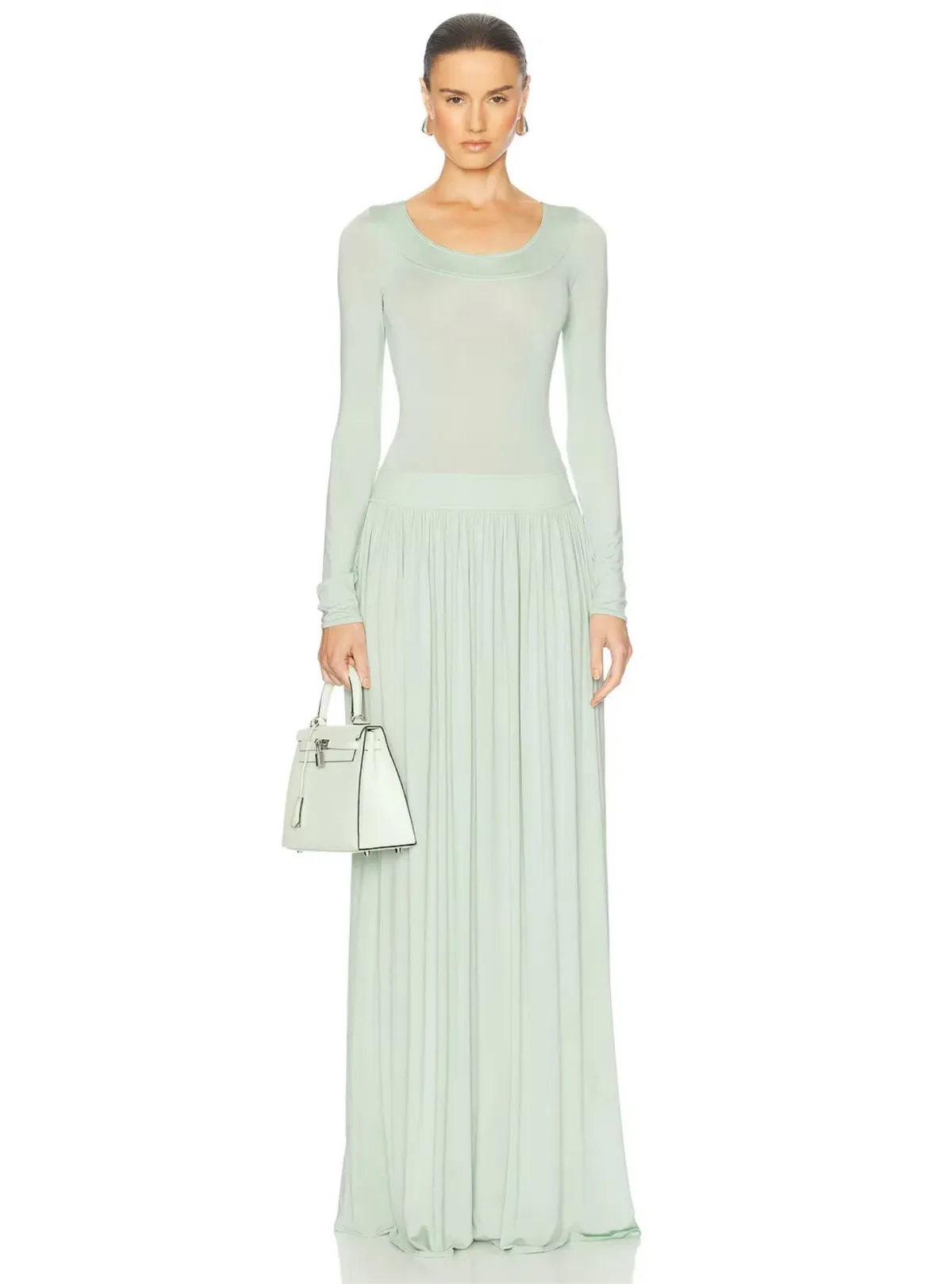 Helsa Aesther Jersey Dress Seafoam Green Size S / AU 8 for rent on The Volte - main image