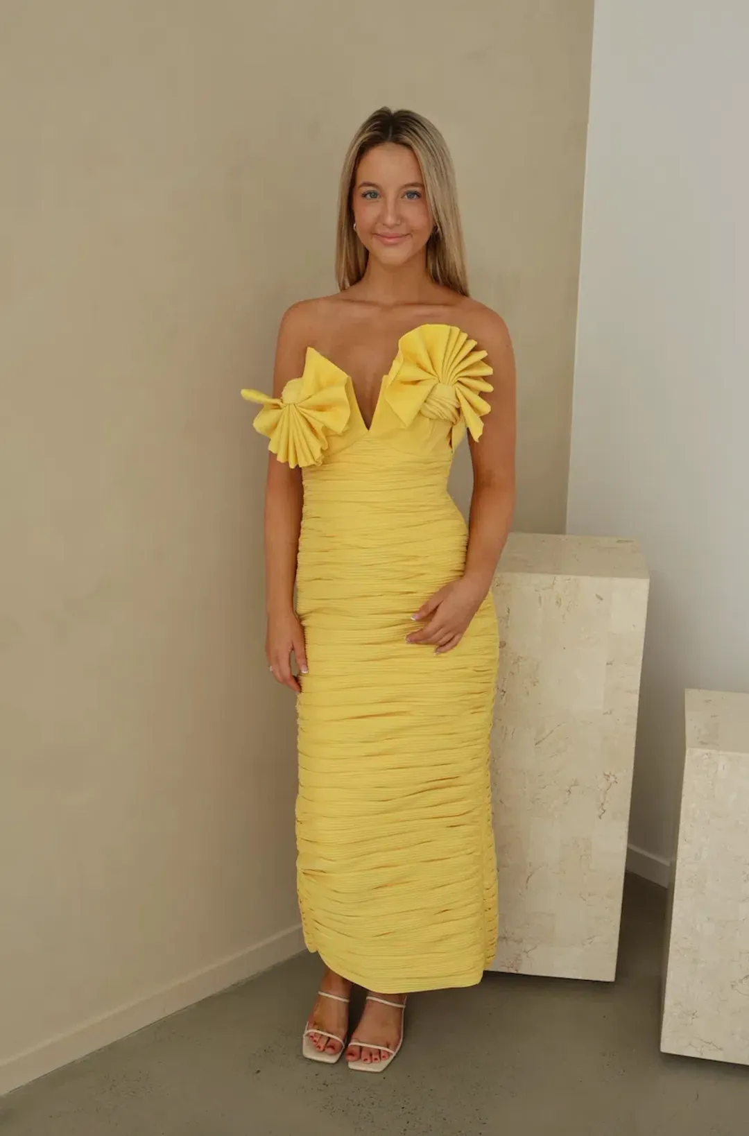 Rachel Gilbert Jensen Dress Yellow Size 2/Au 10  for rent on The Volte - main image