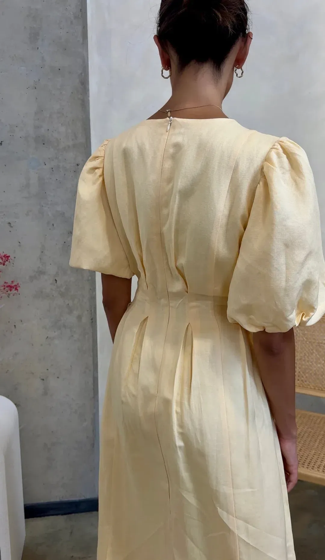 Modi Butter Linen Maxi in Butter Yellow Size 8 for rent on The Volte - main image
