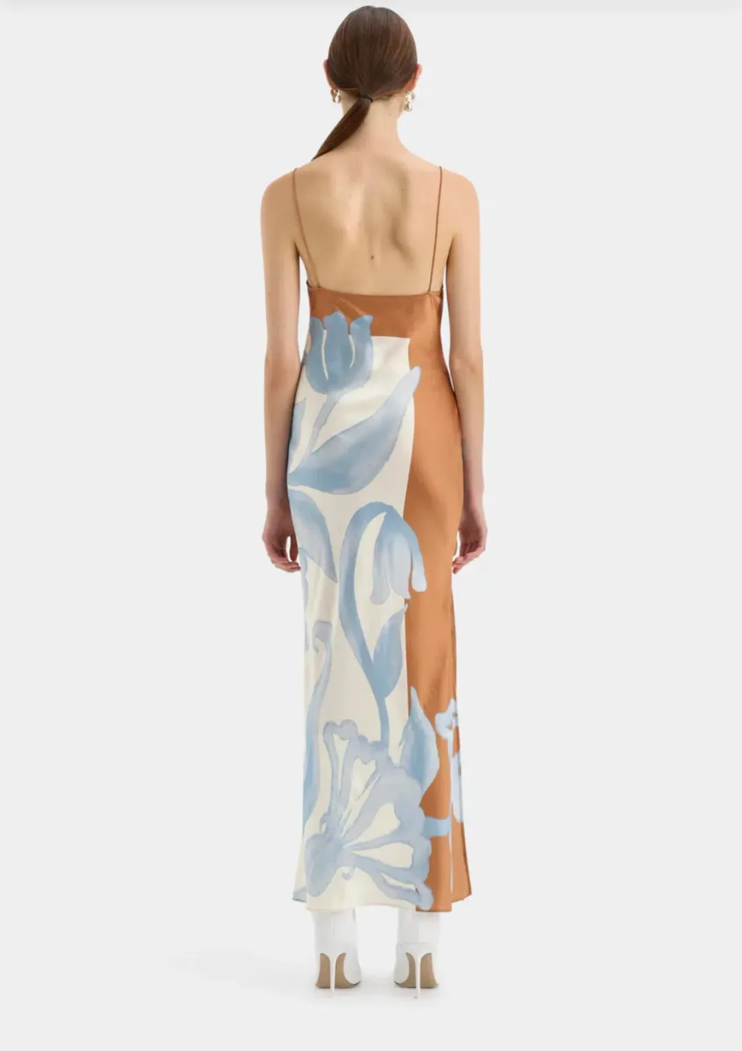 Sir the Label Sorrento Slip Dress Blue & Brown Sciarpa Print  Size 8 for rent on The Volte - main image