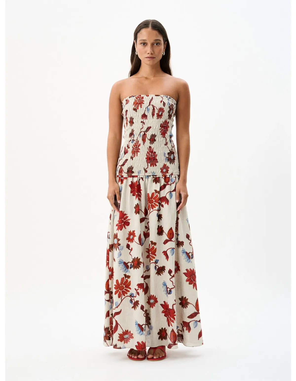 Roame Millie Dress Cactus Bloom Sand Size 0/Au 6  for rent on The Volte - main image