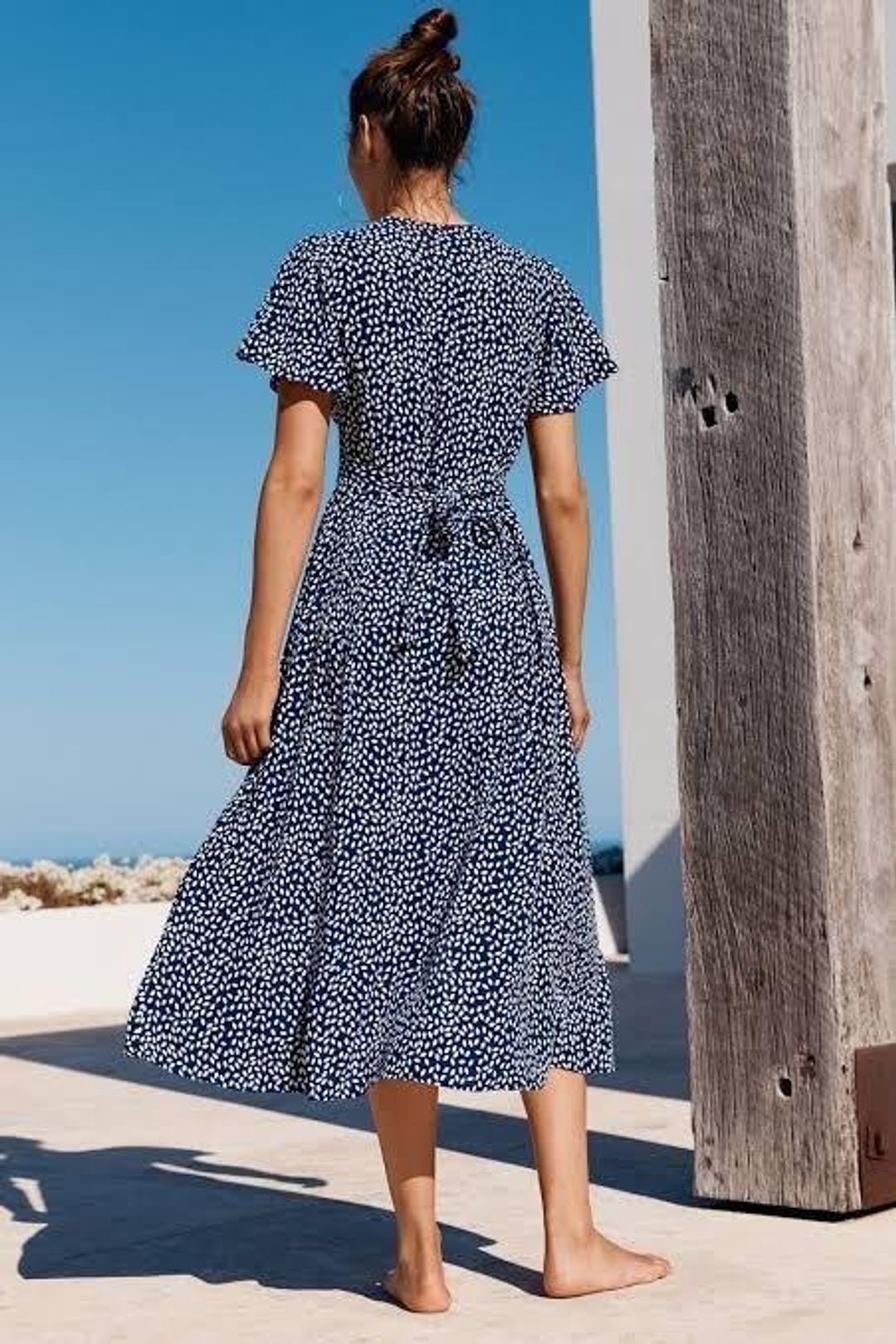 Mister Zimi Luella dress in paloma navy blue size 10 for rent on The Volte - main image