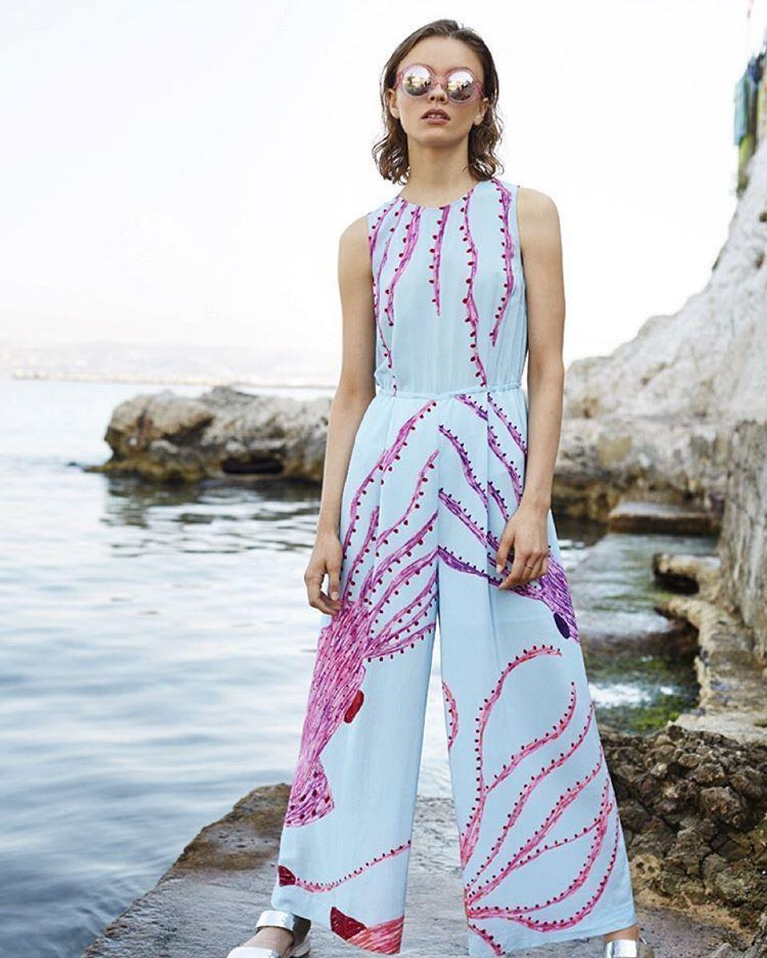Gorman Giant Squid Silk Pantsuit Print 10 for rent on The Volte - main image