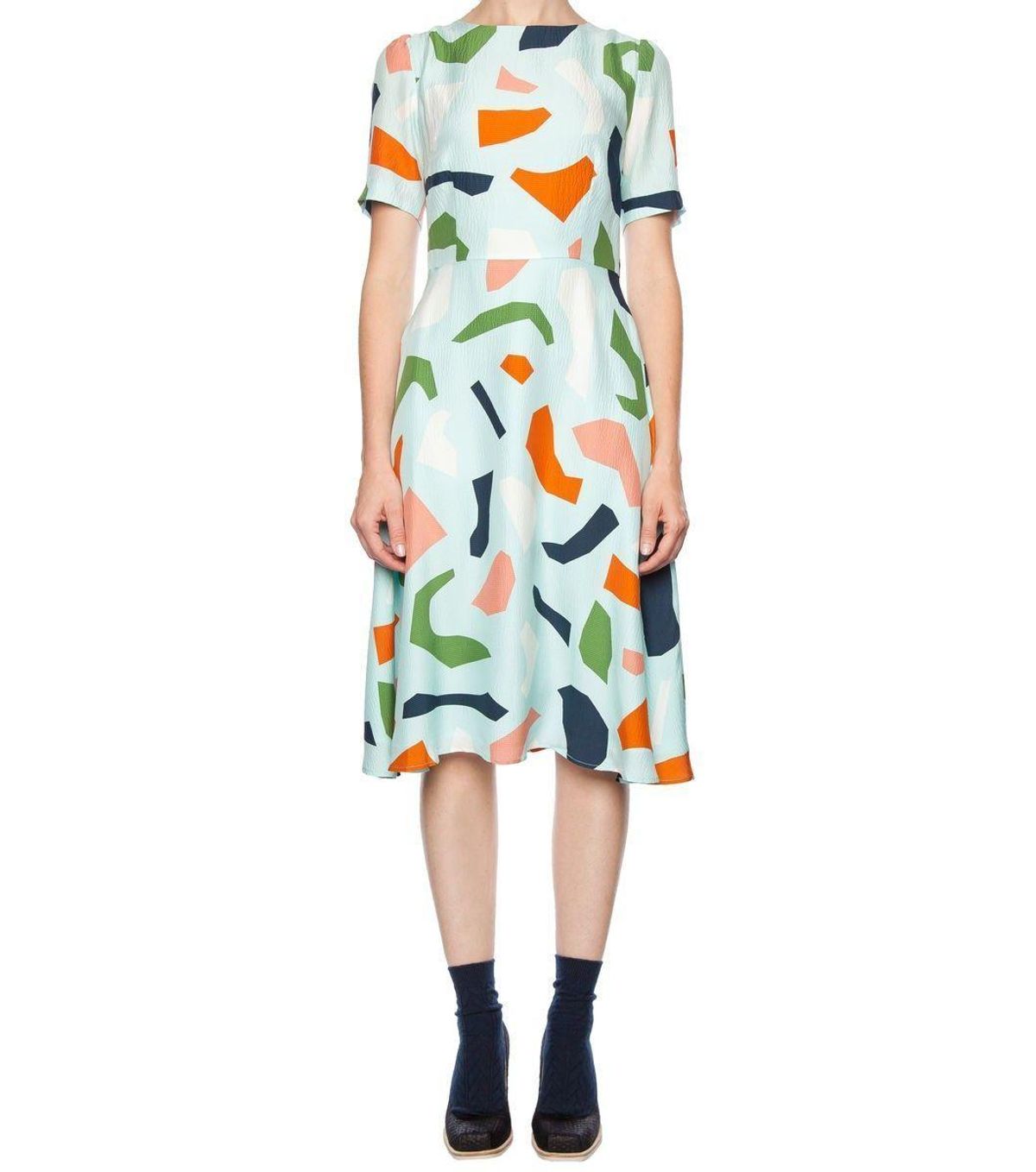 Gorman Jigsaw Silk Dress Mint in Size 8 for rent on The Volte - main image