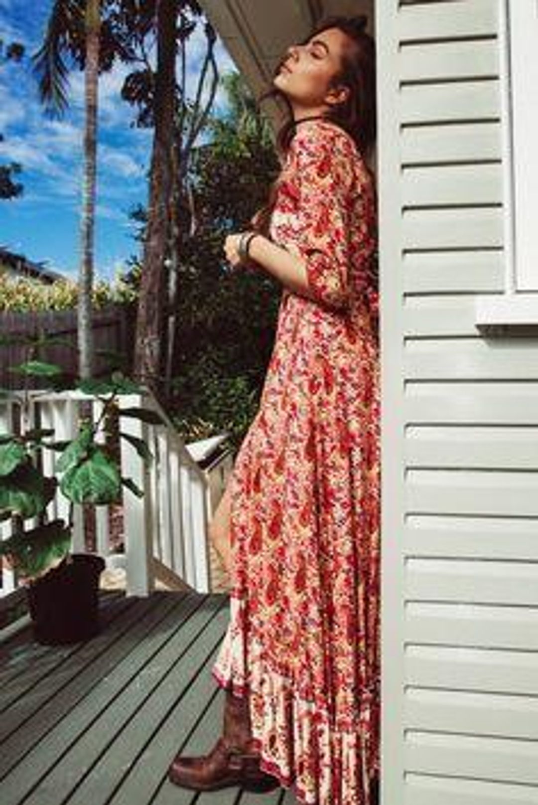Arnhem Wild Magnolia Maxi Dress in Sunset Size 10  for rent on The Volte - main image