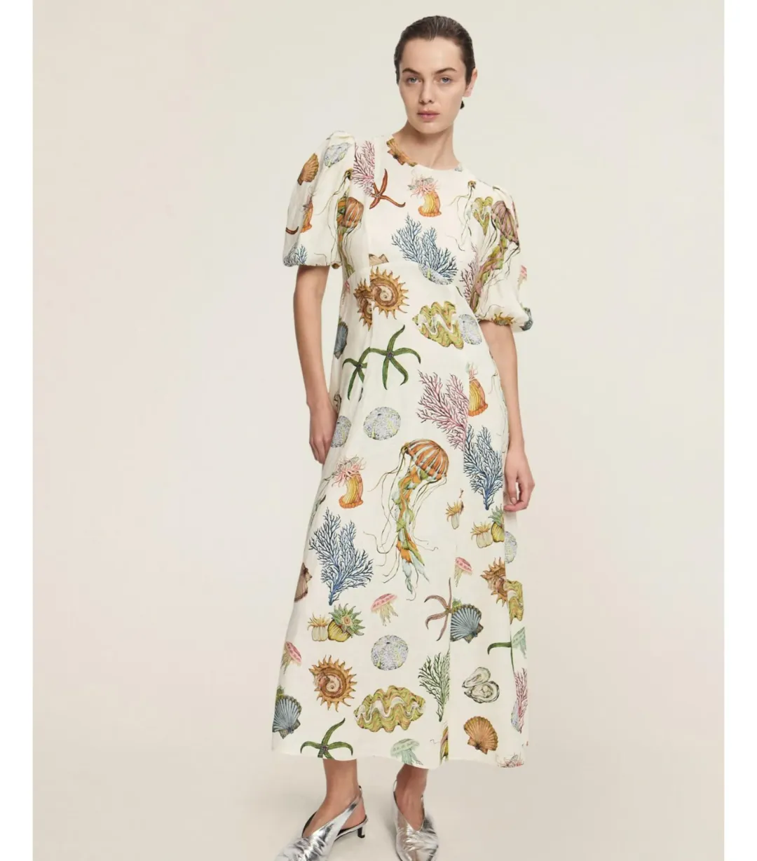 Alemais Sea Midi Dress Print Size AU 12 for rent on The Volte - main image