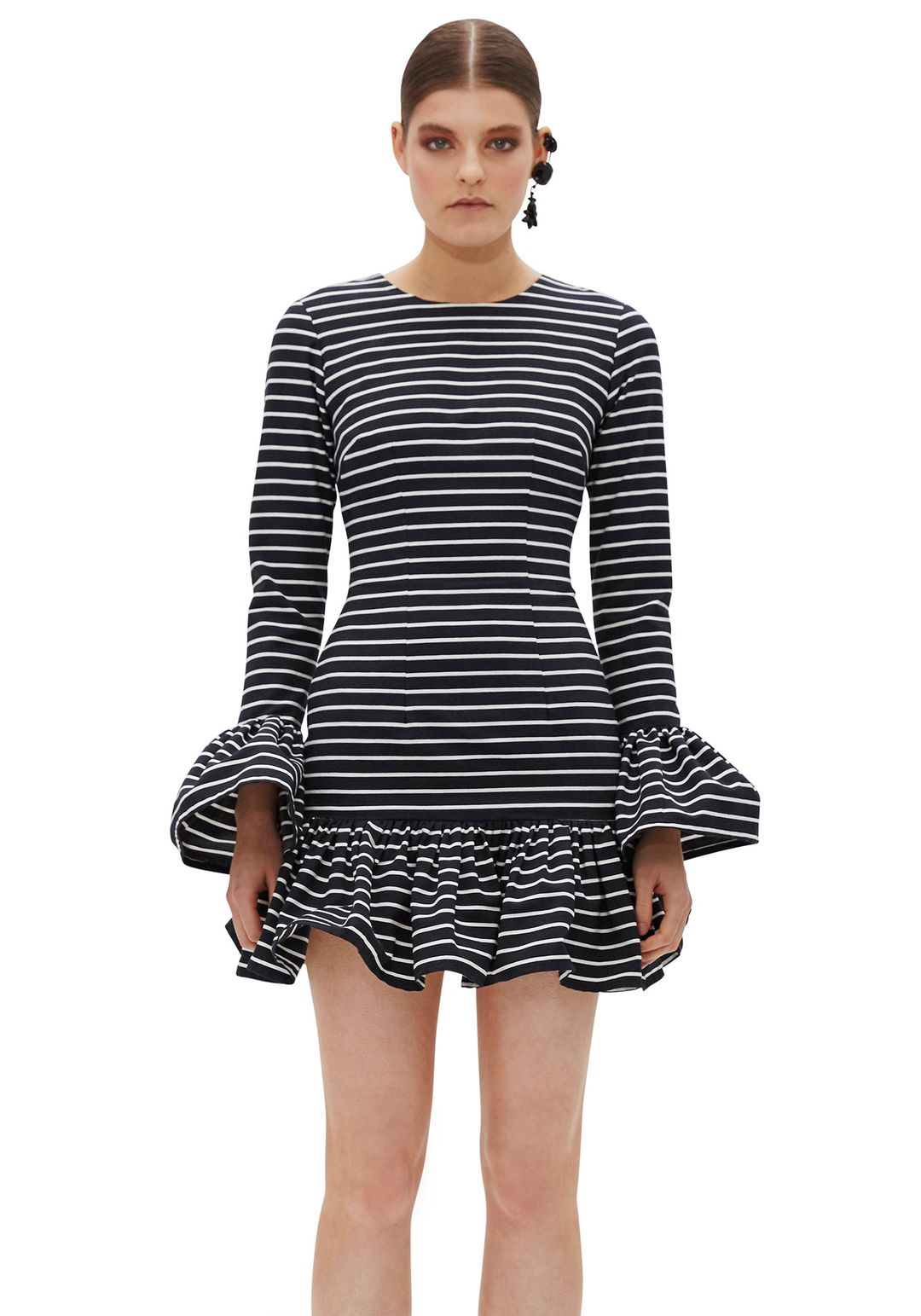 By Johnny Ebony Stripe Rara Dress for rent on The Volte - main image