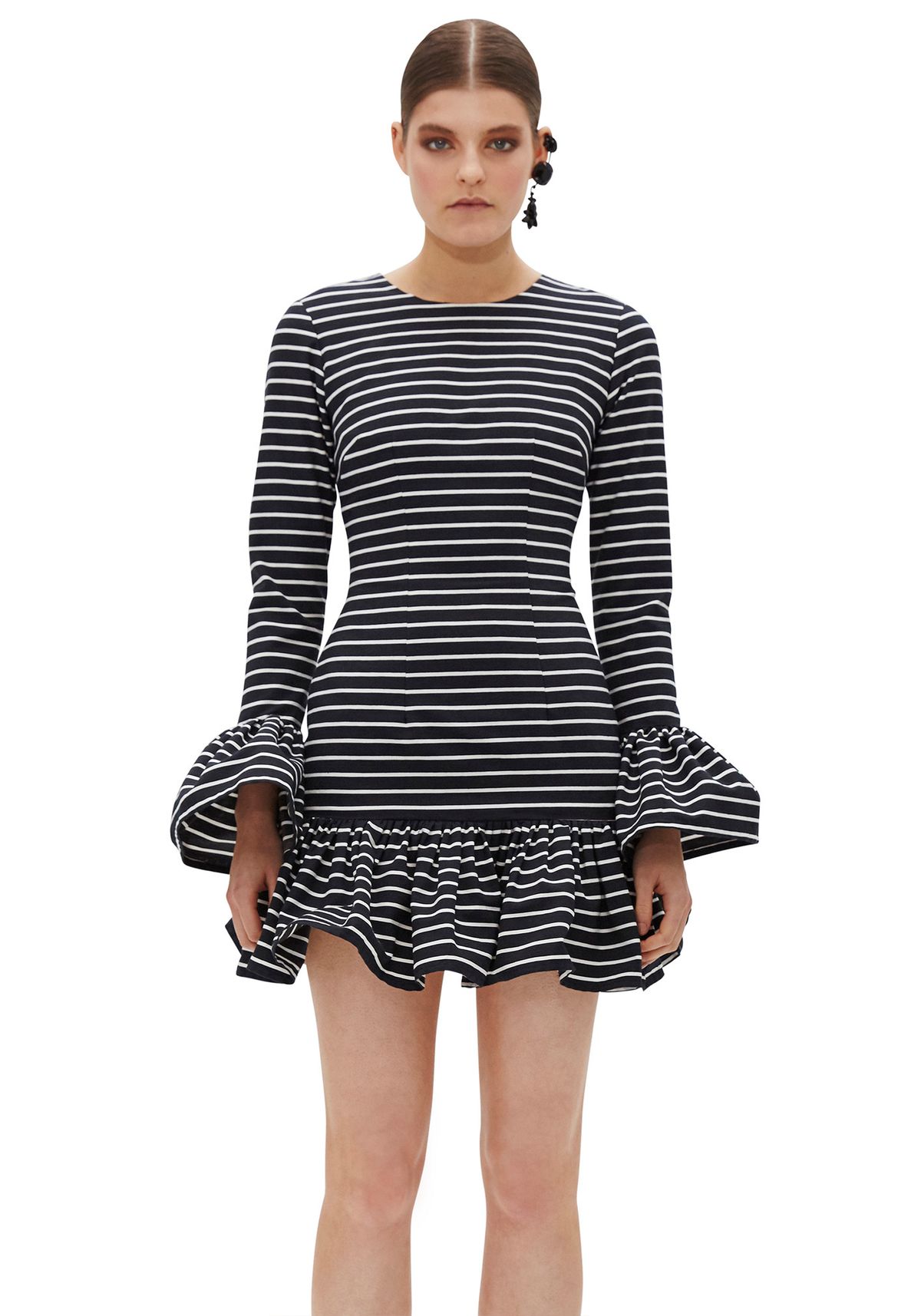 By Johnny Ebony Stripe Rara Dress for rent on The Volte - main image