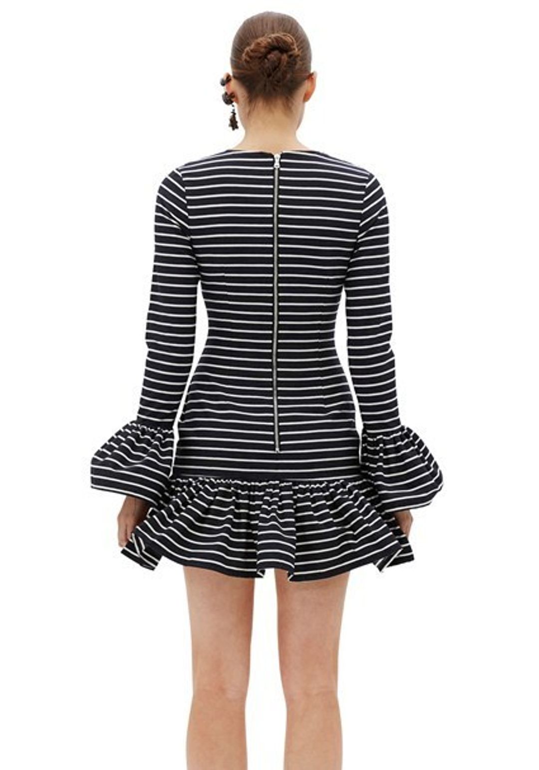 By Johnny Ebony Stripe Rara Dress for rent on The Volte - main image