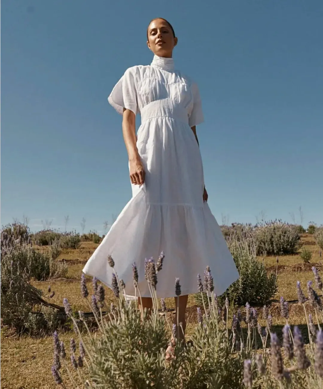 Dissh Elise Midi Dress White Size 12 for rent on The Volte - main image