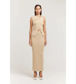 Henne The Romee Knit Top and Skirt Set in Gold Size S / AU 8  for rent on The Volte - image 1