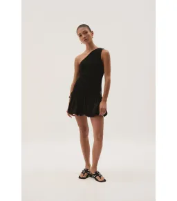 Aje Airlie One Shoulder Mini Dress Black Size AU 8 for rent on The Volte - image 1