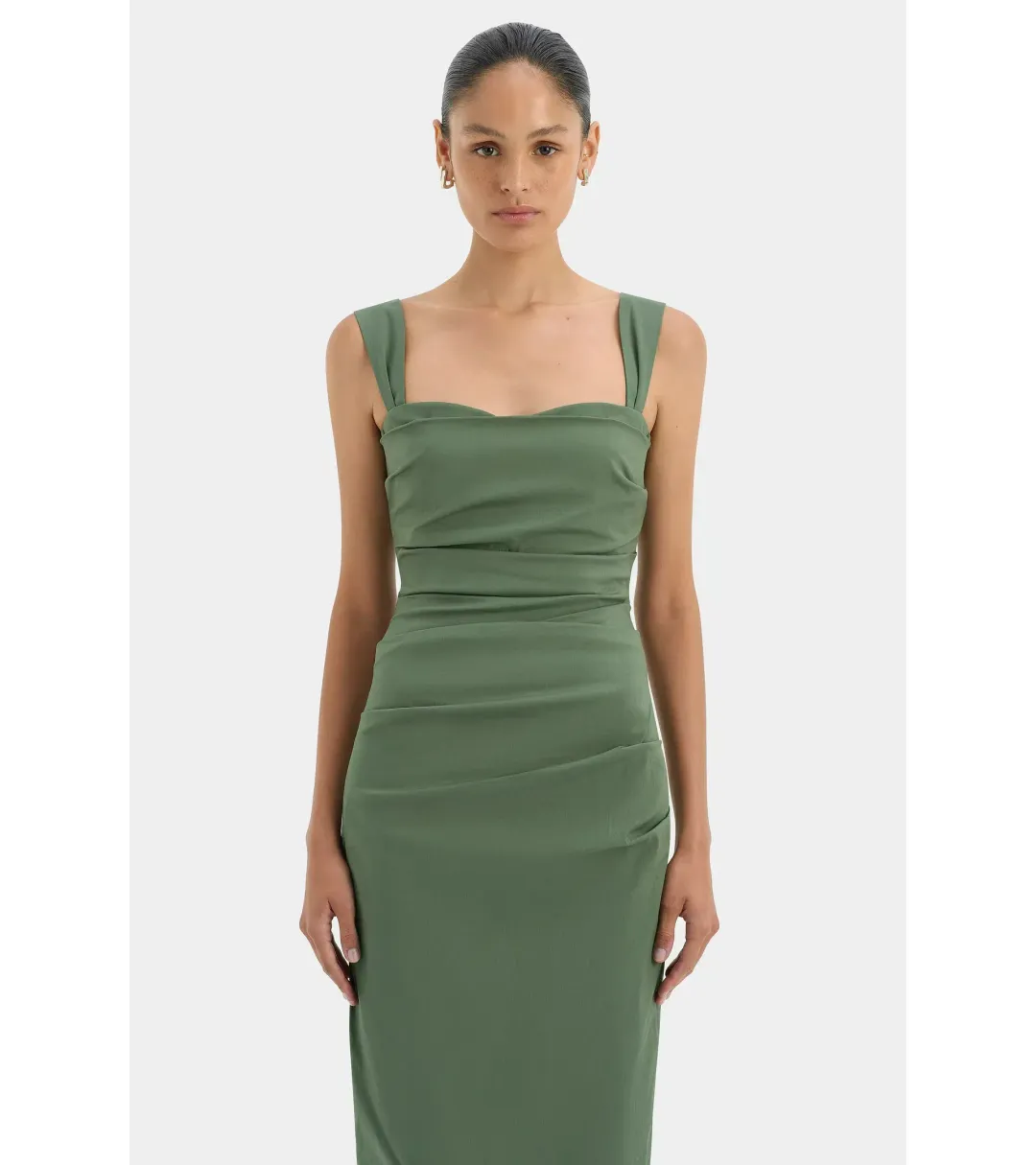 Sir The Label Florent Balconette Gown in Forest Green Size AU 12 for rent on The Volte - main image