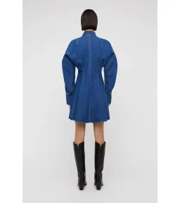 Scanlan Theodore Denim Cocoon Sleeve Mini Dress Blue Size AU 14 for rent on The Volte - image 2