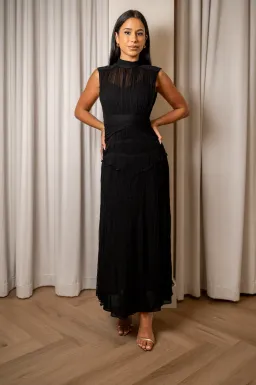 Shona Joy Clemence High Neck Midi Dress Black Size S/AU 8  for rent on The Volte - image 3