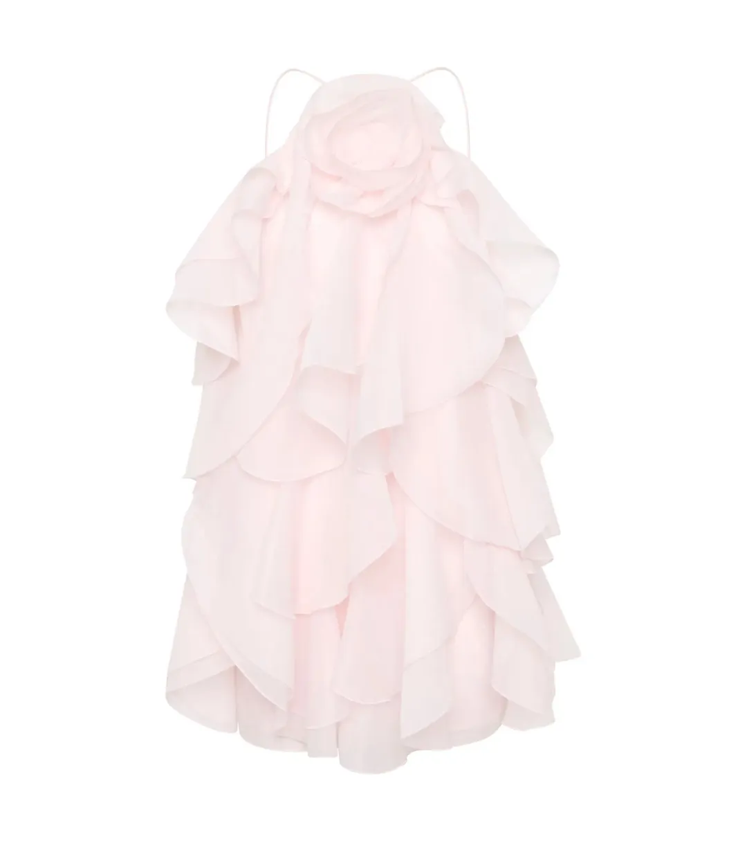 Aje Pandorea Layered Mini Dress Pastel Pink Size AU 6 for rent on The Volte - main image