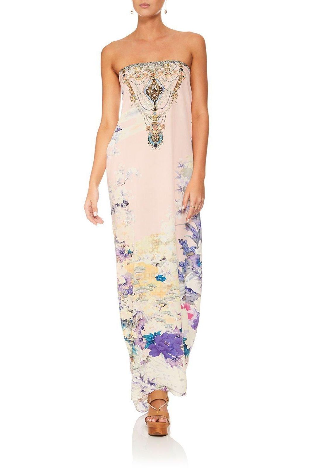 Camilla Harajuku Heiress Round Neck Kaftan Floral One Size for rent on The Volte - main image