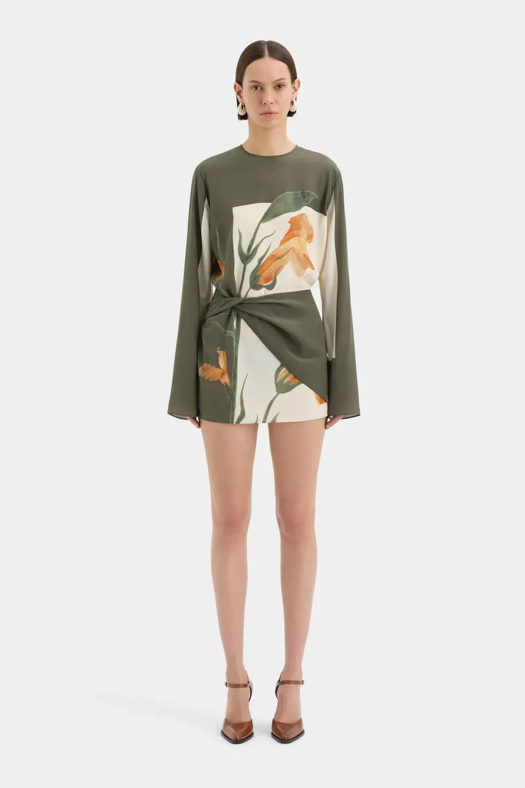 SIR Constance Twist Mini Dress Green Size 12 for rent on The Volte - main image