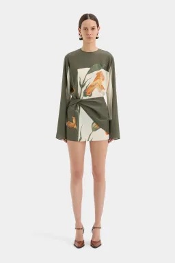 SIR Constance Twist Mini Dress Green Size 12 for rent on The Volte - image 1