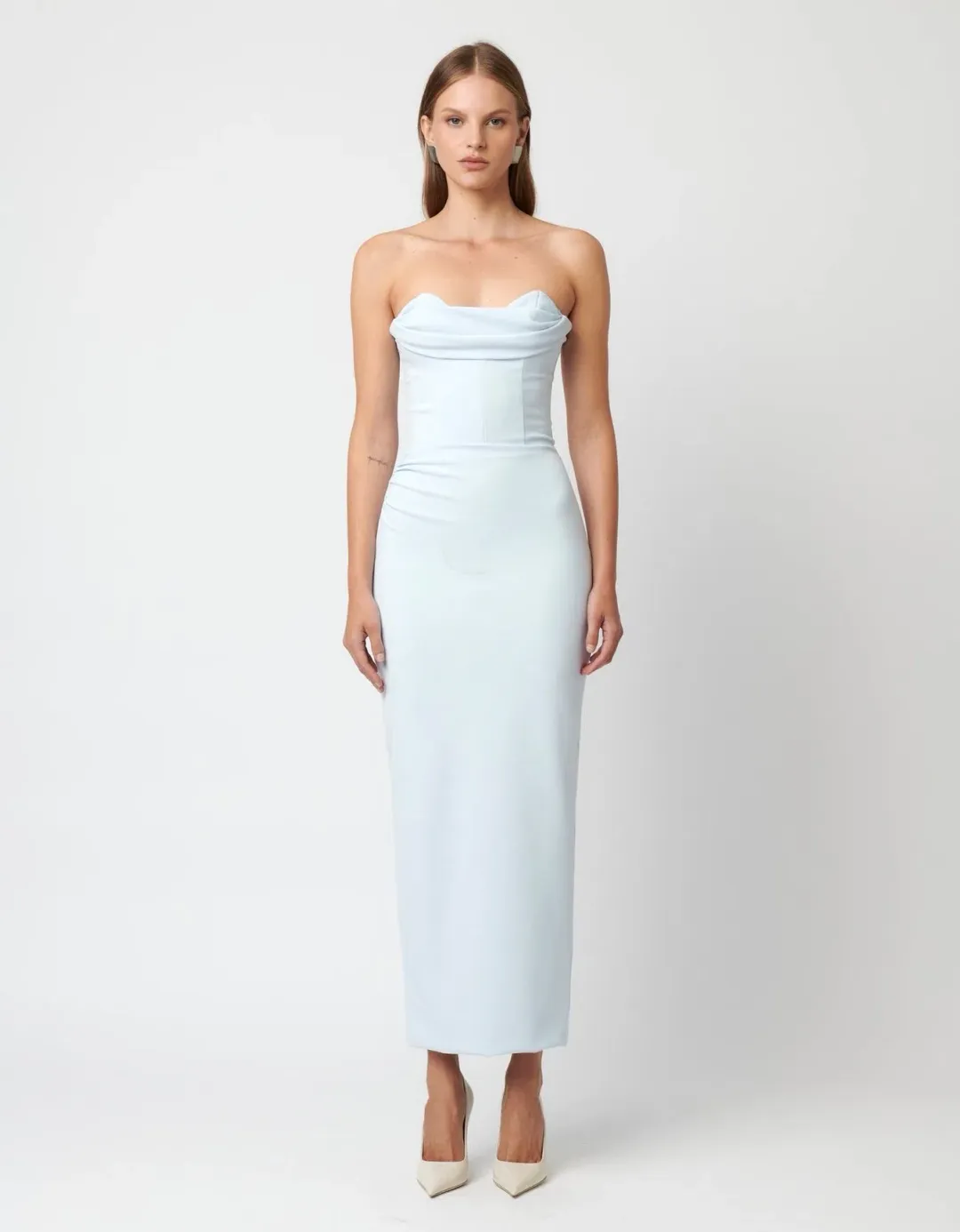 Effie Kats Rozela Midi Dress Ice Blue Size 12 for rent on The Volte - main image