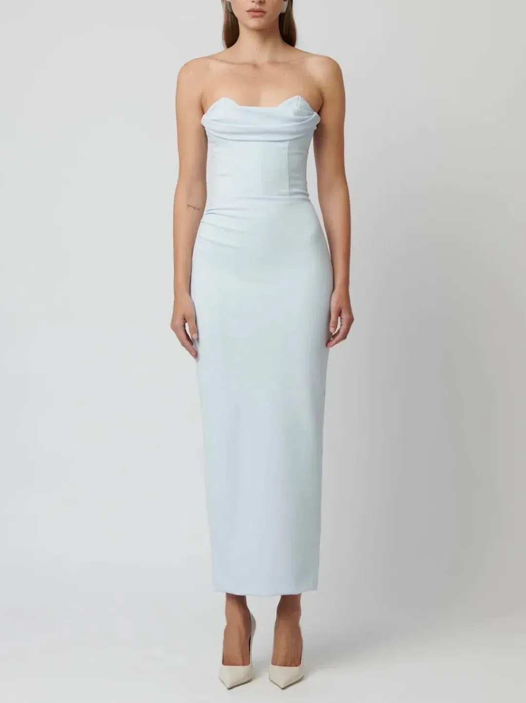 Effie Kats Rozela Midi Dress Ice Blue Size 12 for rent on The Volte - main image