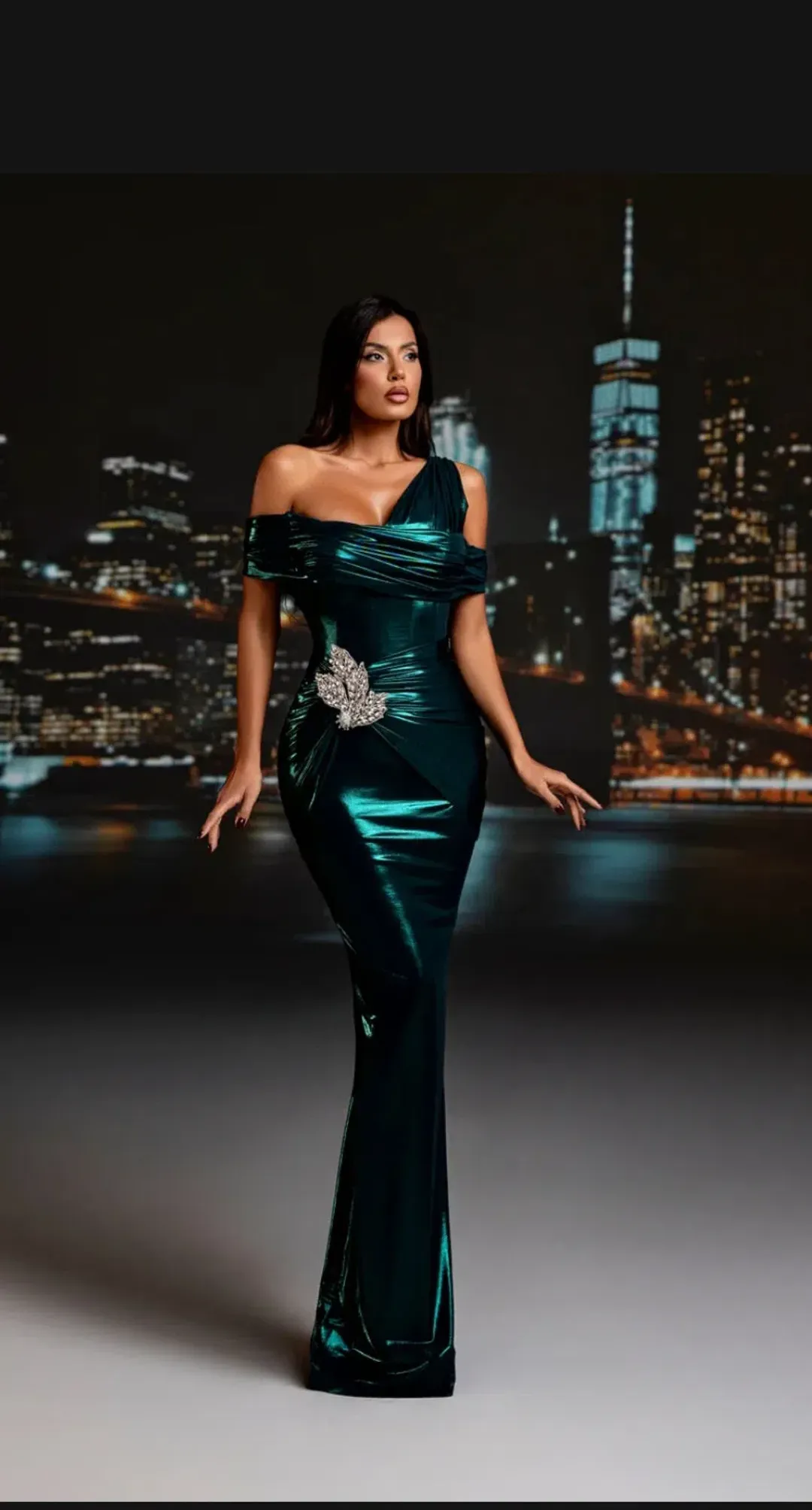 Diba Celina Delora Long Dress Green Size 8 for rent on The Volte - main image