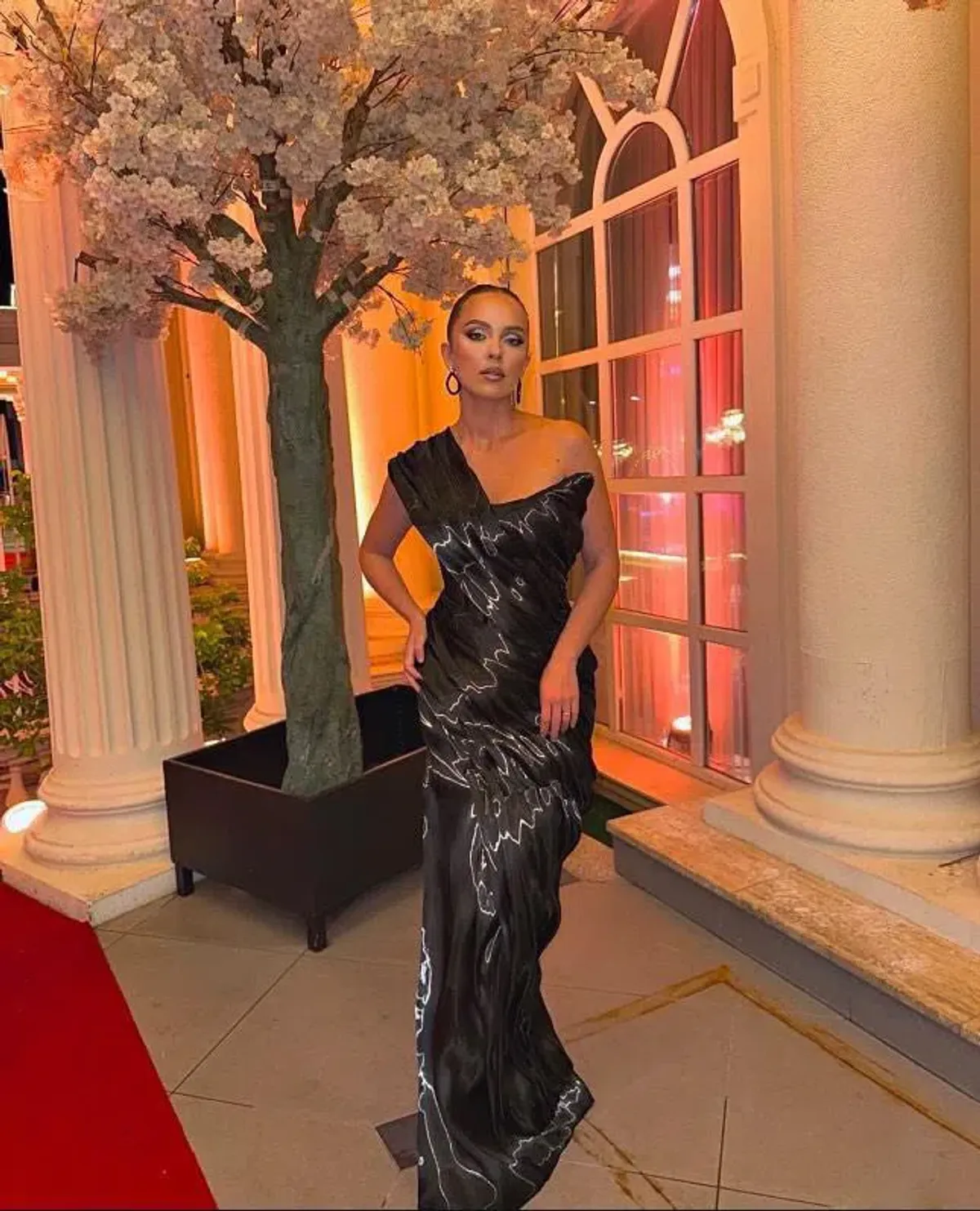 Diba Celina Draped Gown Black Size 8 for rent on The Volte - main image