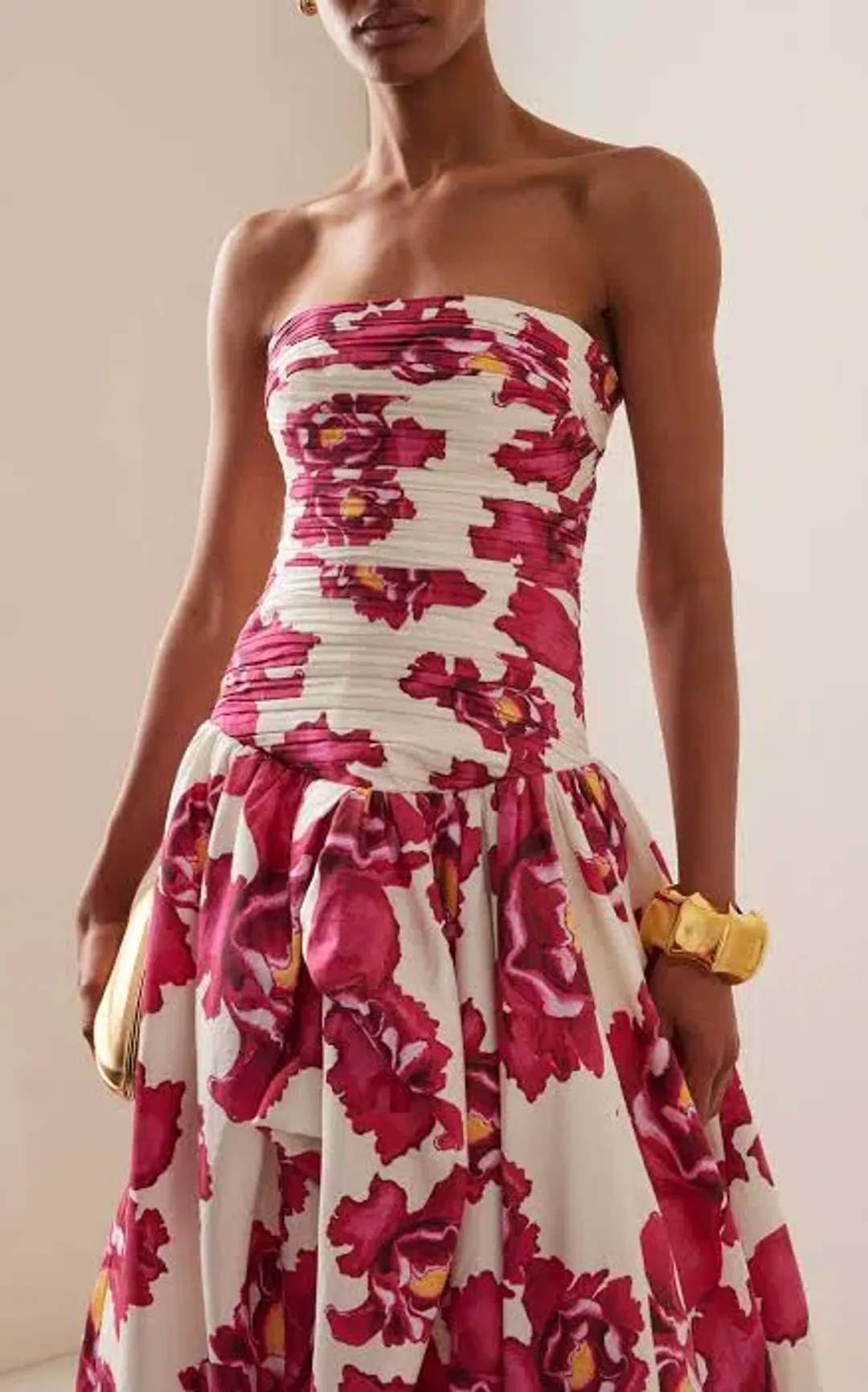 AJE Behold Maxi Dress Red Floral Size AU 16 for rent on The Volte - main image