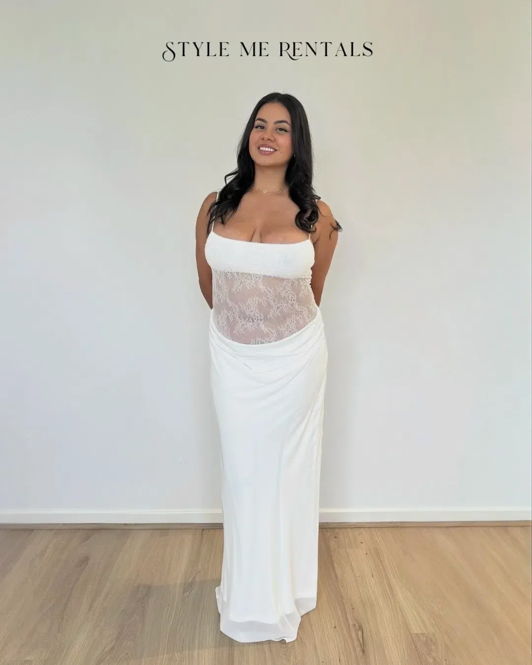 Benni Gabriel Maxi Dress White Size 12 for rent on The Volte - main image