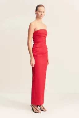 Shona Joy Lani Strapless Draped Maxi Dress Red Size 10 for rent on The Volte - image 2