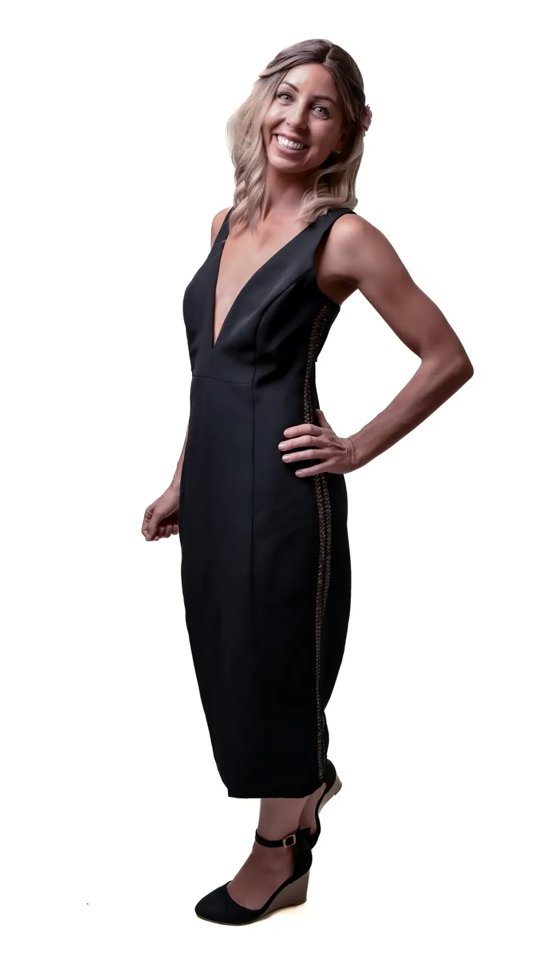 Bardot Bodycon Midi Dress Black Size 12 for rent on The Volte - main image