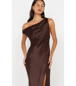 Bec & Bridge Sol Asym Maxi Dress Chocolate Size 6/XS for rent on The Volte - image 2