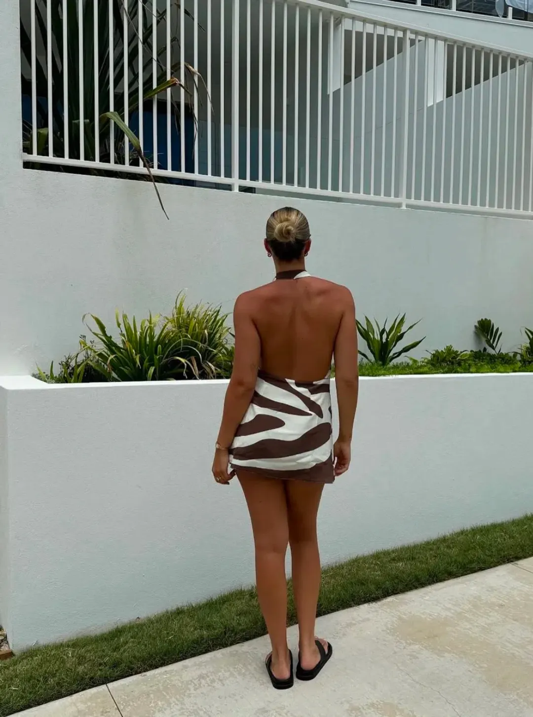 The Siesta Club Palm Mini Dress Print Size XS/AU 6 for rent on The Volte - main image