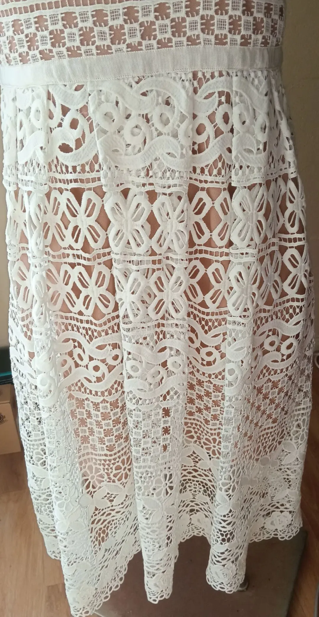 Wayne Cooper White Lace Dress White Size AU 14 for rent on The Volte - main image