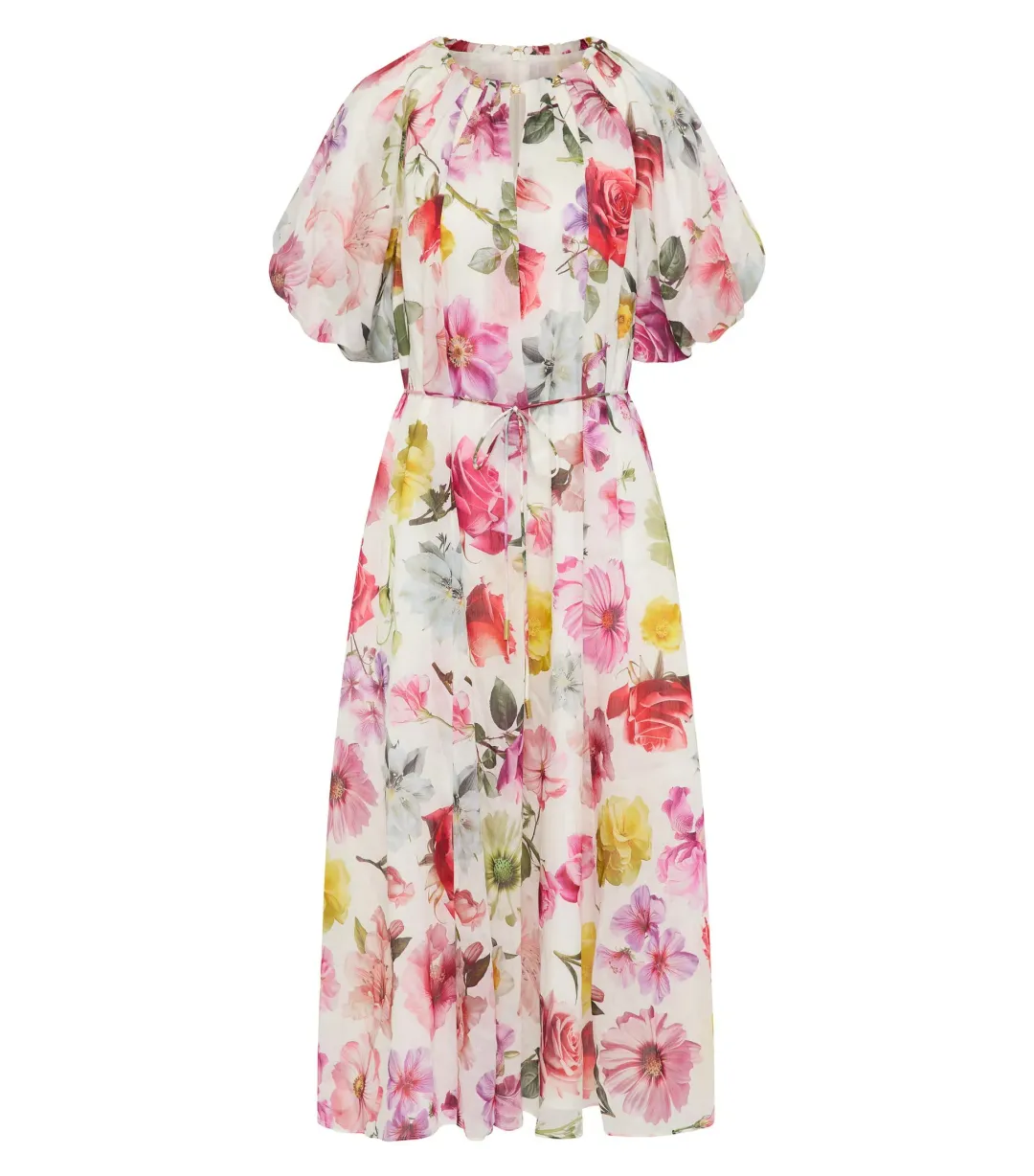 Aje Fleur Midi Dress Collage Floral Size 8 for rent on The Volte - main image