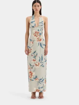 Roisin Halter Multi Floral Midi Dress Size 8 for rent on The Volte - image 1