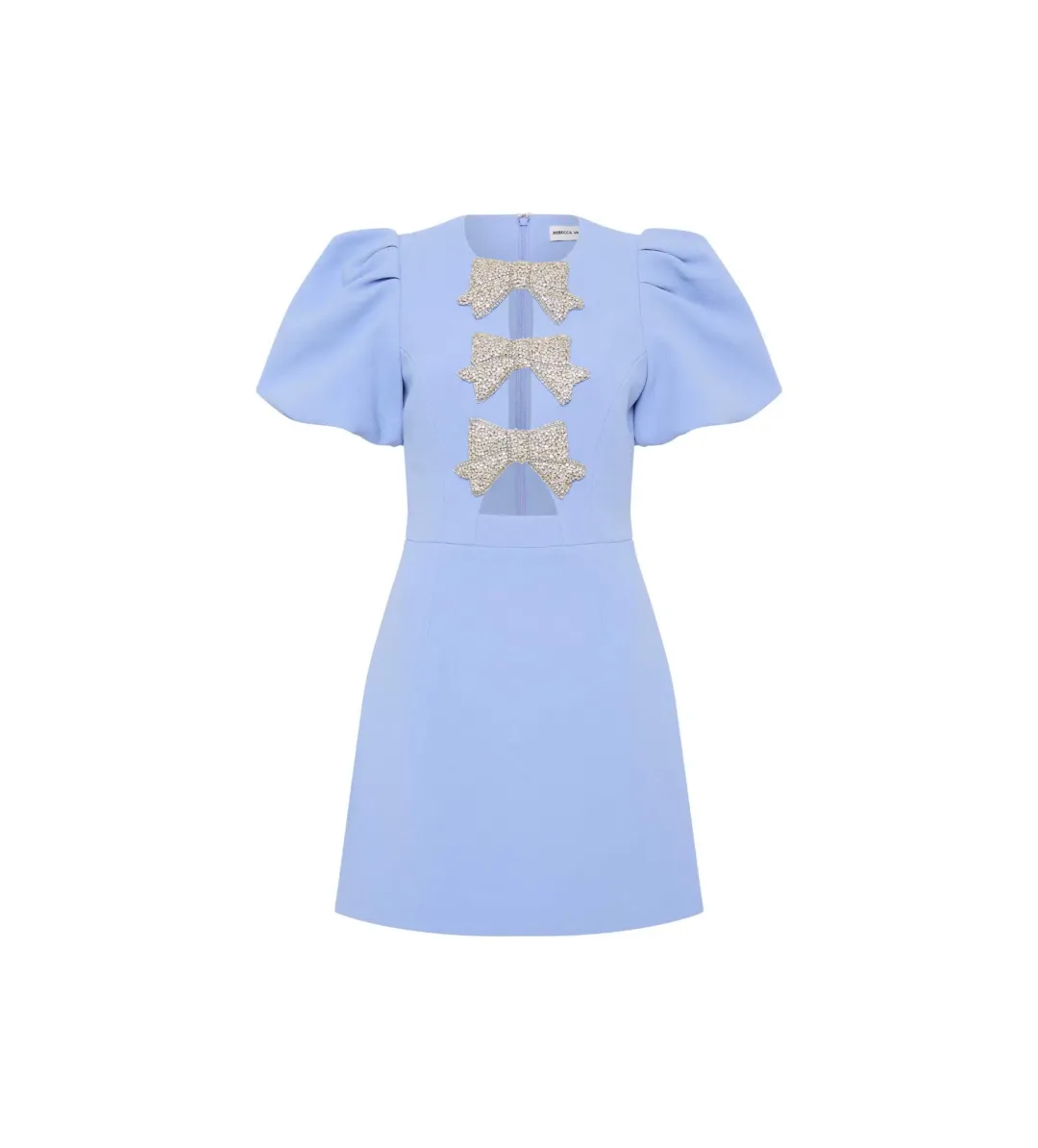 Rebecca Vallance Juliana Puff Sleeve Mini Dress Blue Size 14 for rent on The Volte - main image