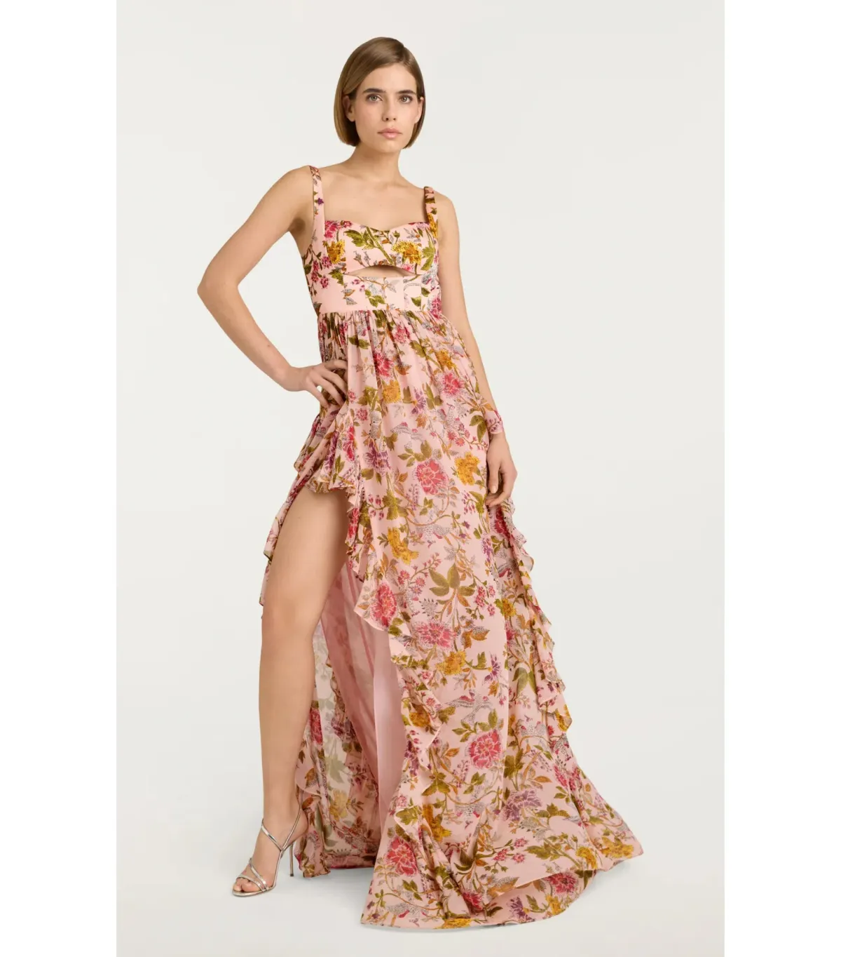 Cinq a Sept Xiomara Dress Pink Floral Size AU 8  for rent on The Volte - main image