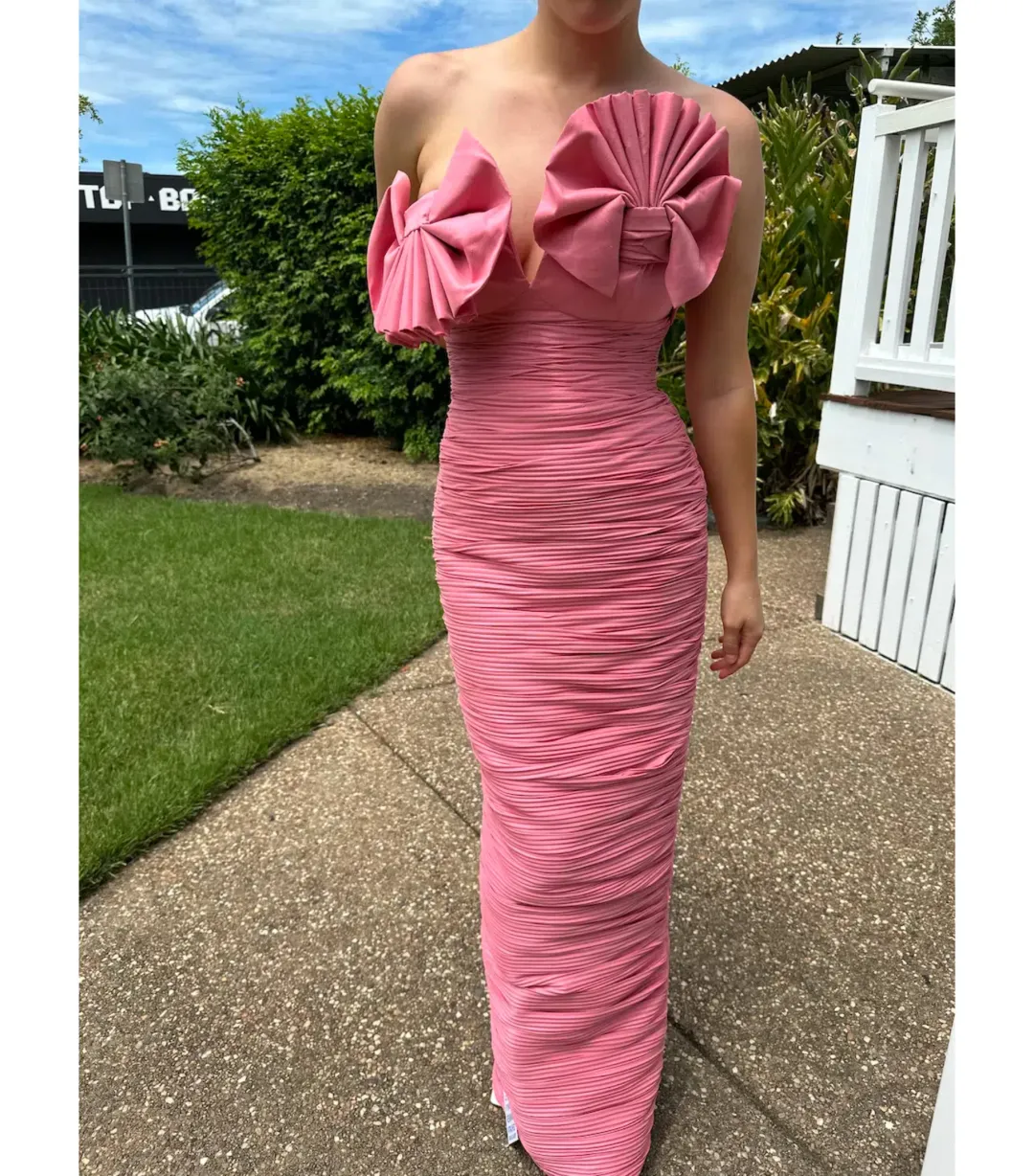 Rachel Gilbert Jensen Gown Pink Size 2 / AU 10 for rent on The Volte - main image