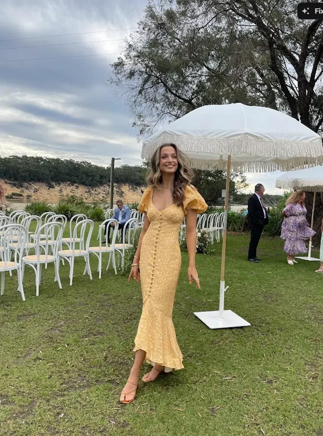 Significant Other Jacinta Dress in Champagne Pansy  Size 8  for rent on The Volte - main image