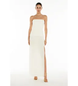 Manning Cartell Double Time Pleat Strapless Maxi Dress in White Size AU 6 for rent on The Volte - image 1