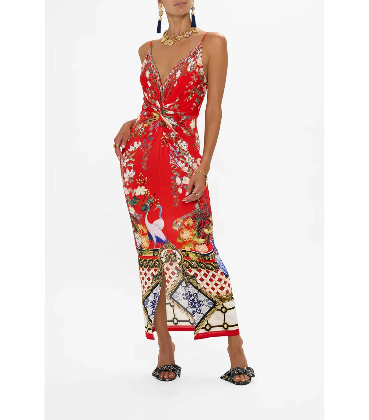 Camilla Strappy Dress With Twist Front Lisboa Luxe Size AU 8 for rent on The Volte - main image