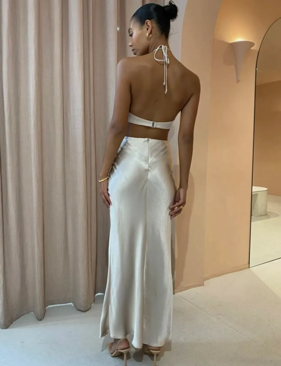 Bec & Bridge Kara Maxi Dress Nude Size 10 for rent on The Volte - main image