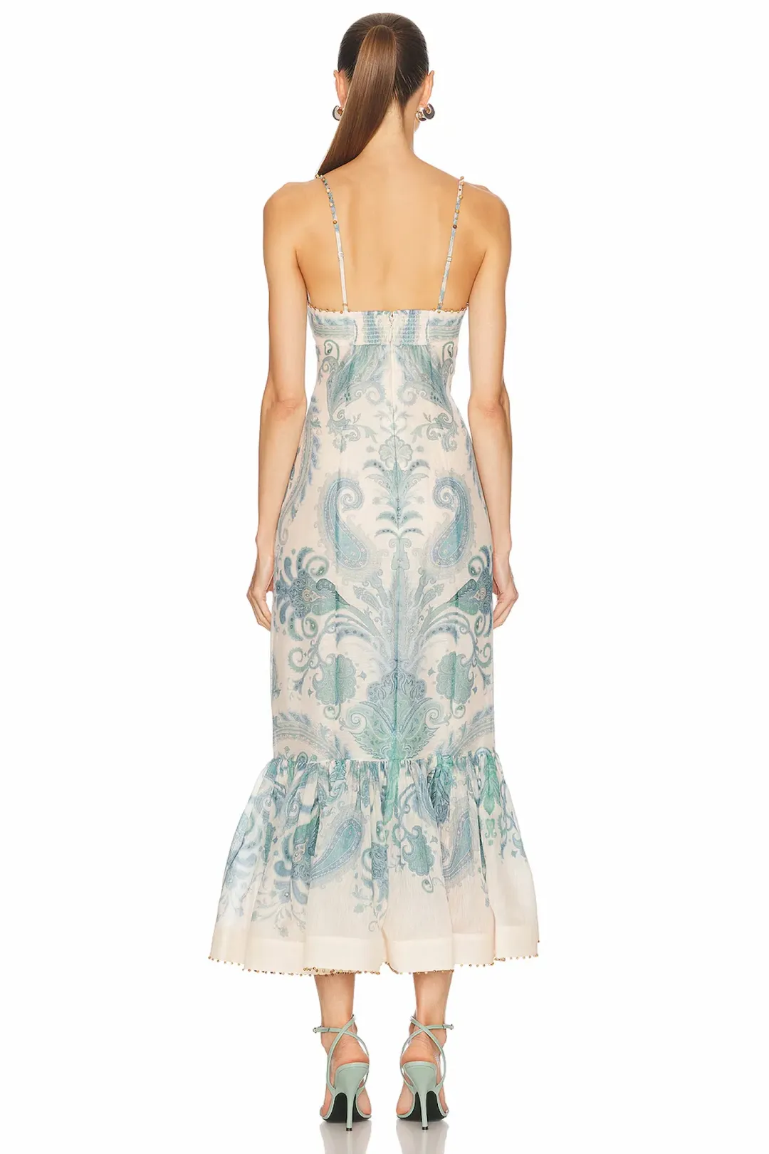 Zimmermann The Illuminate Gown in Turquoise Paisley Size 1 /Au 10 for rent on The Volte - main image