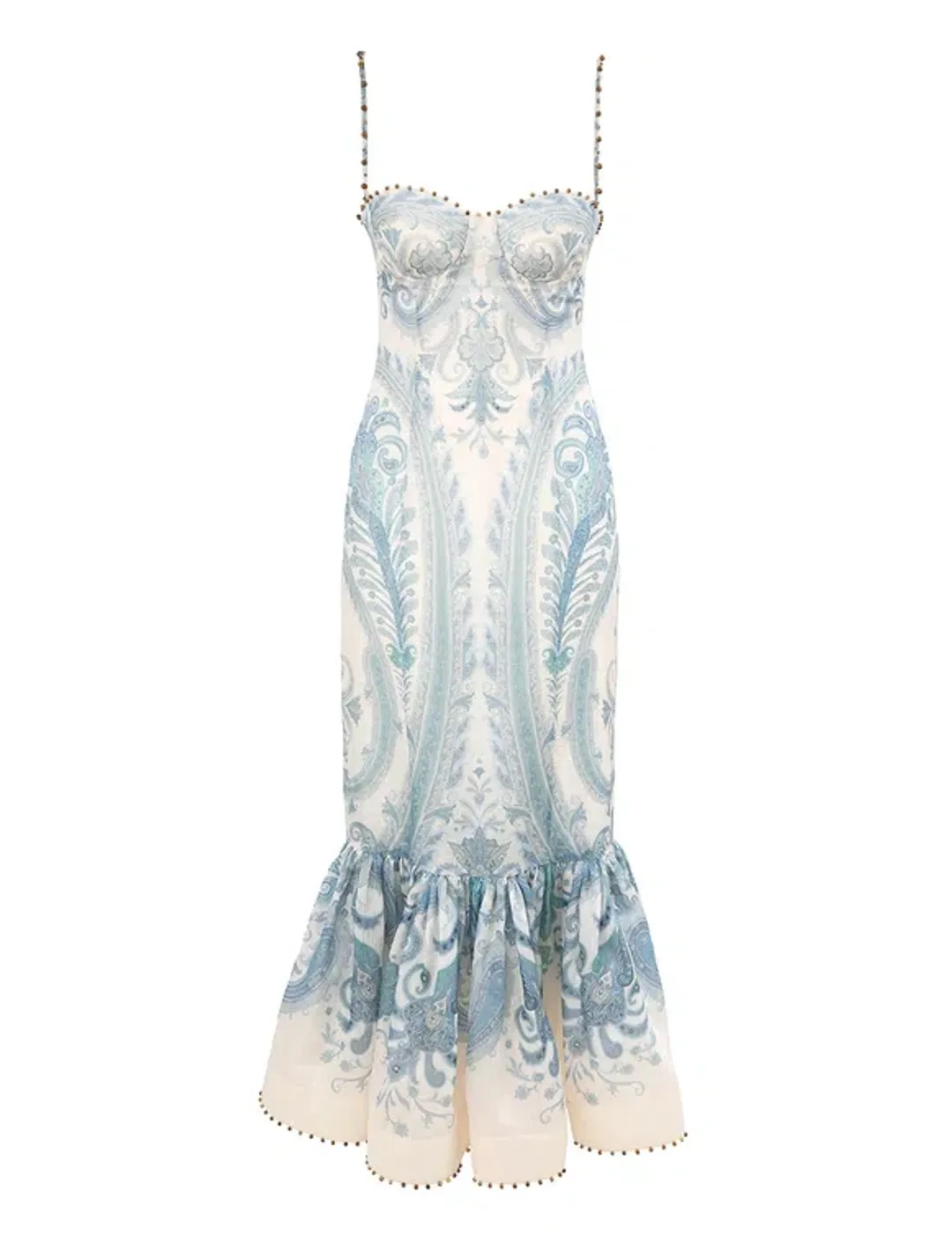 Zimmermann The Illuminate Gown in Turquoise Paisley Size 0 /Au 8 for rent on The Volte - main image