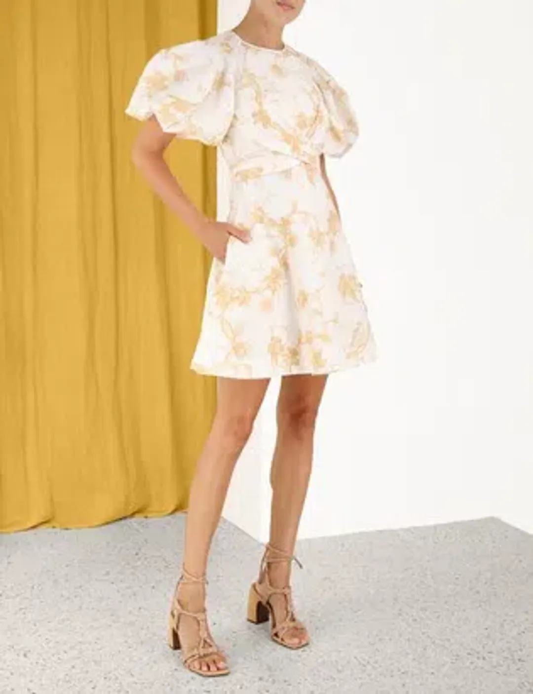 Zimmermann Wrap Mini Keira Beige Size AU 8 for rent on The Volte - main image