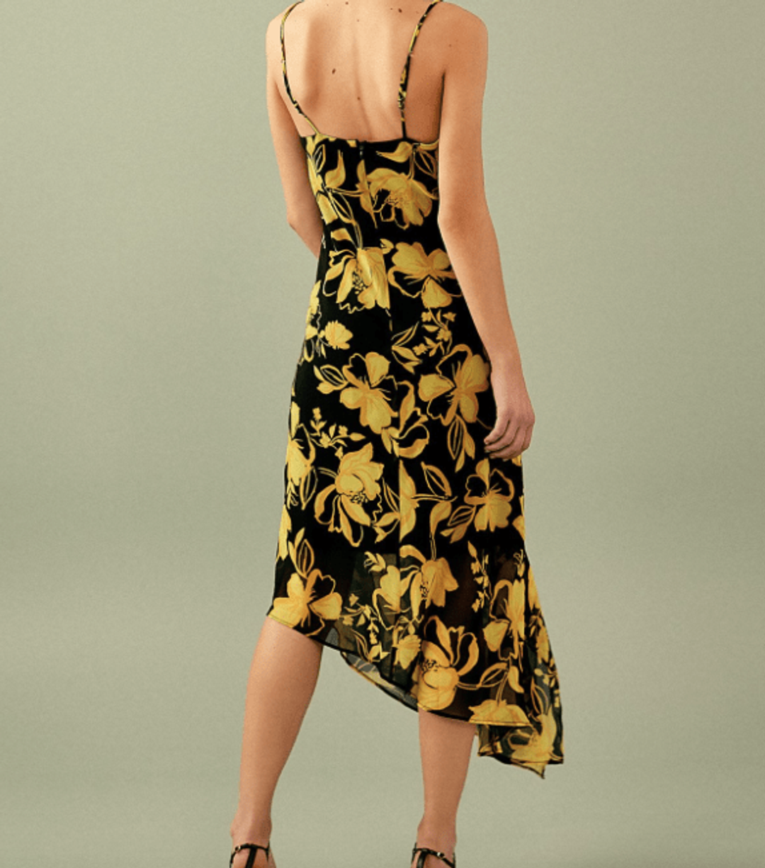 C/MEO Collective On and Off Midi Dress in Black Abstract Floral Size 10 for rent on The Volte - main image