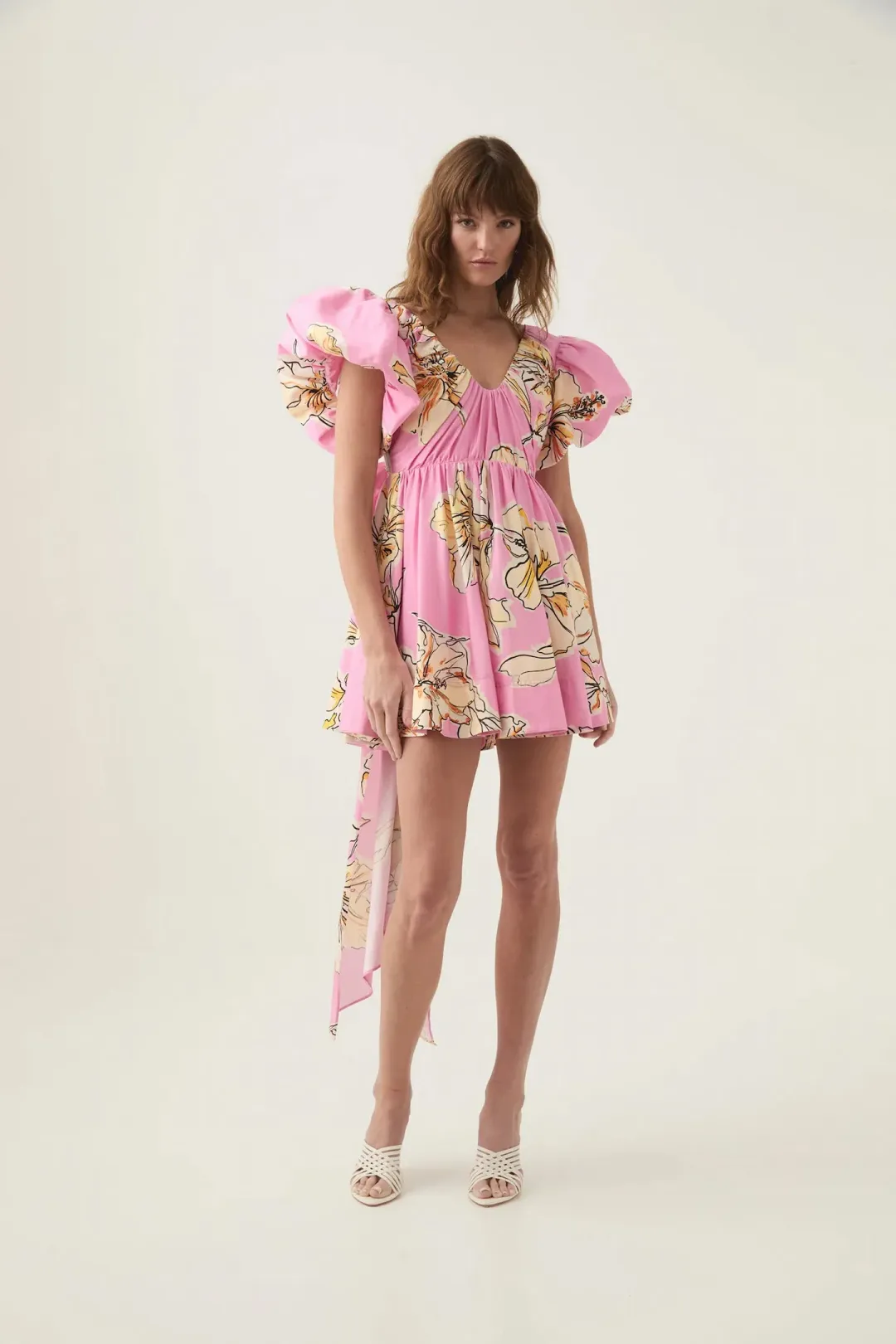 Aje Gretta Bow Back Mini Pink Floral Size AU 14 for rent on The Volte - main image