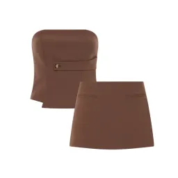 Sir The Label Bromley Bodice and Mini Skirt Set Chocolate Size 0 / AU 6 for rent on The Volte - image 3